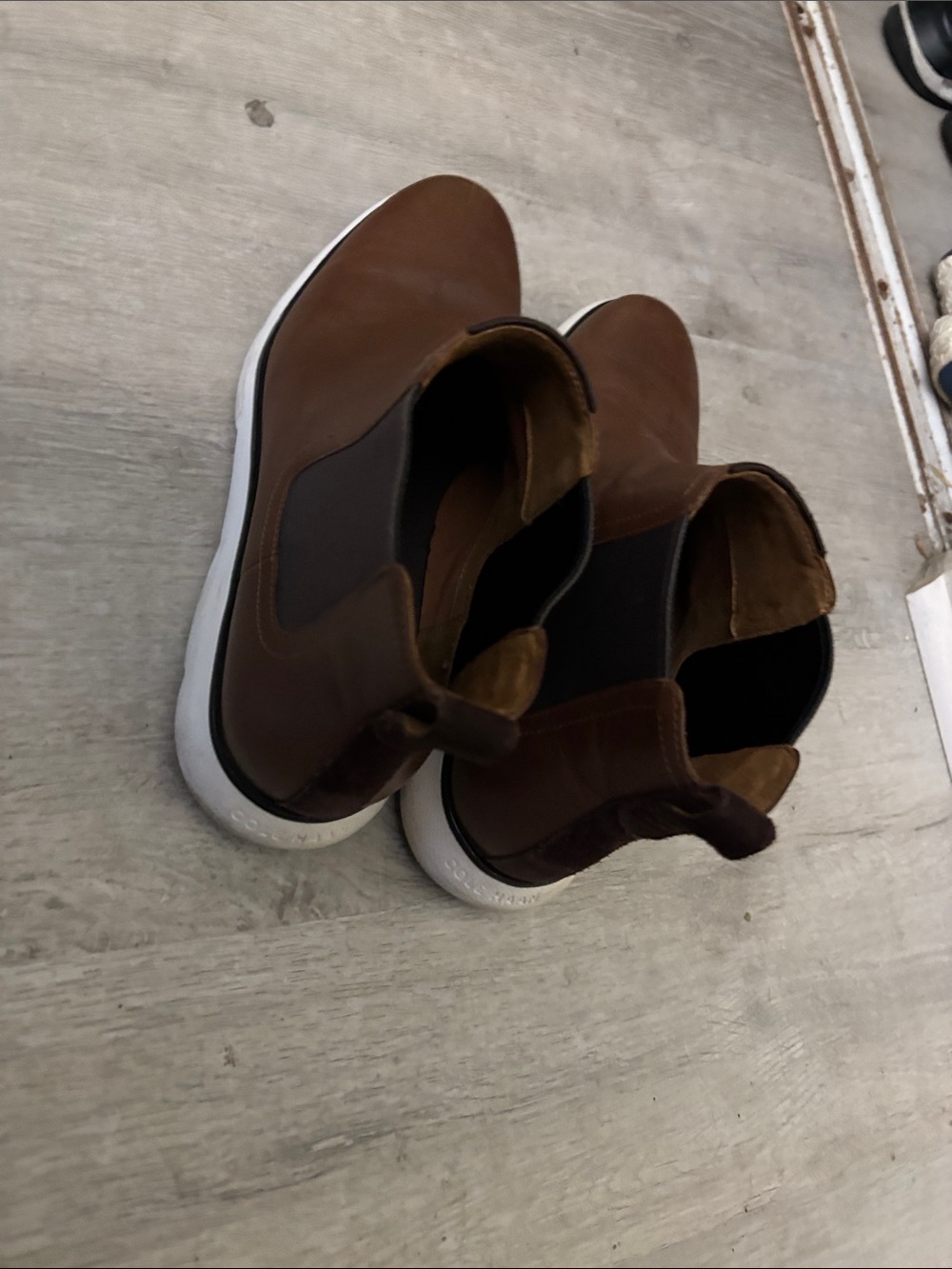 Cole Haan zero grand Brown Leather Chukka Boots with White Sole